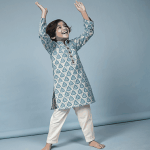 Cotton Lawn Kids Kurta Set with Playful Prints