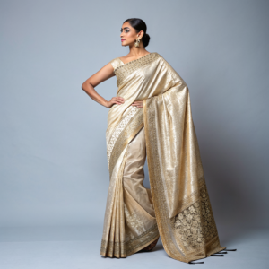 Silk Saree with Handcrafted Border and Pallu